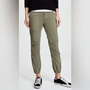 Nili Lotan Cropped Military Pant Women’s 0 Army Green Canvas Jogger Zip Ankle